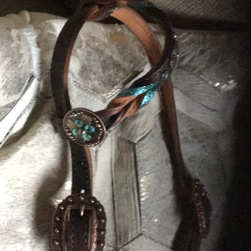 Custom horse headstall barrel racing cowgirl rodeo queen equestrian western - Picture 7 of 10